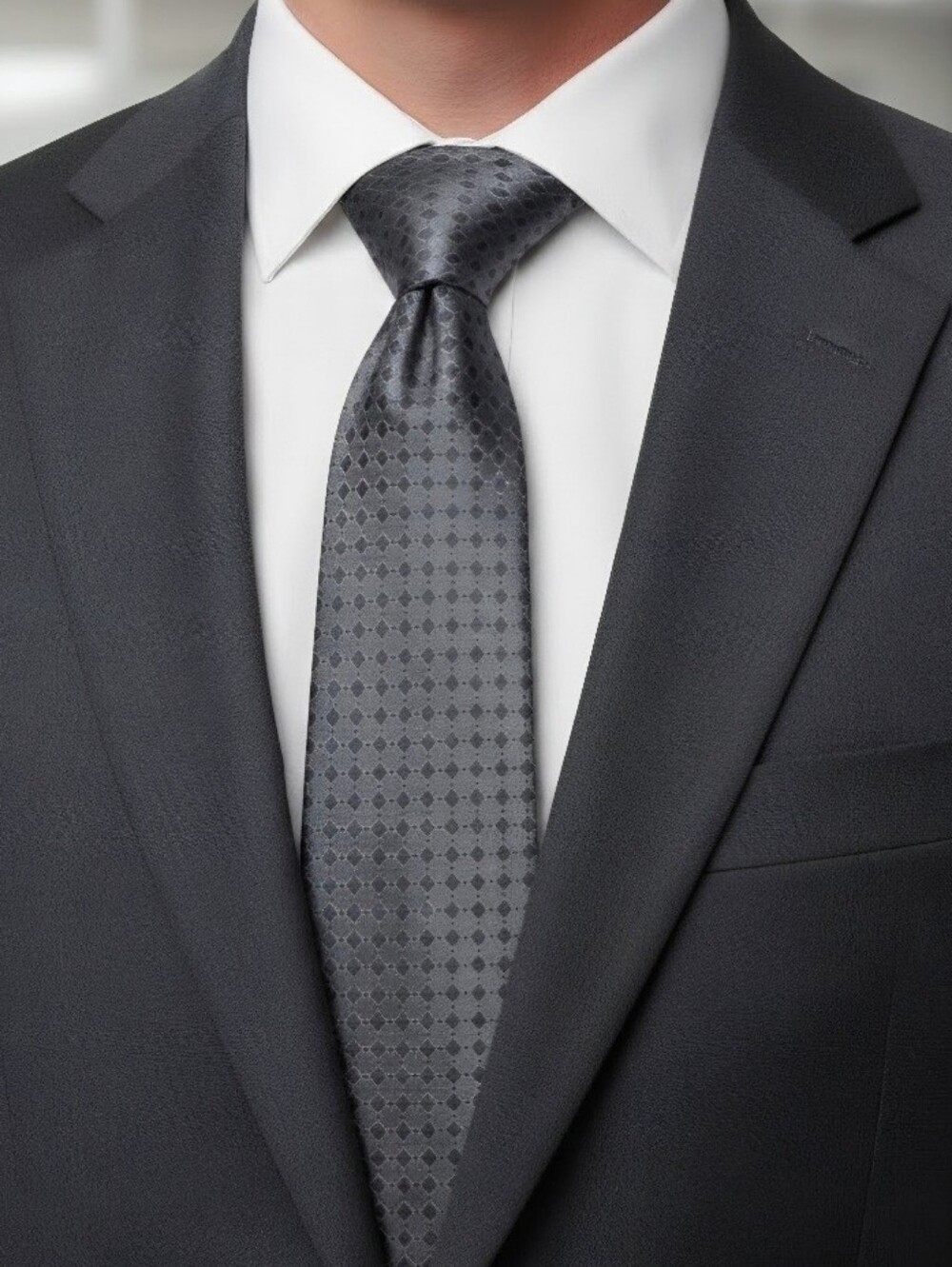 Palatina Elegant Gray and Blue Patterned Men's Tie
